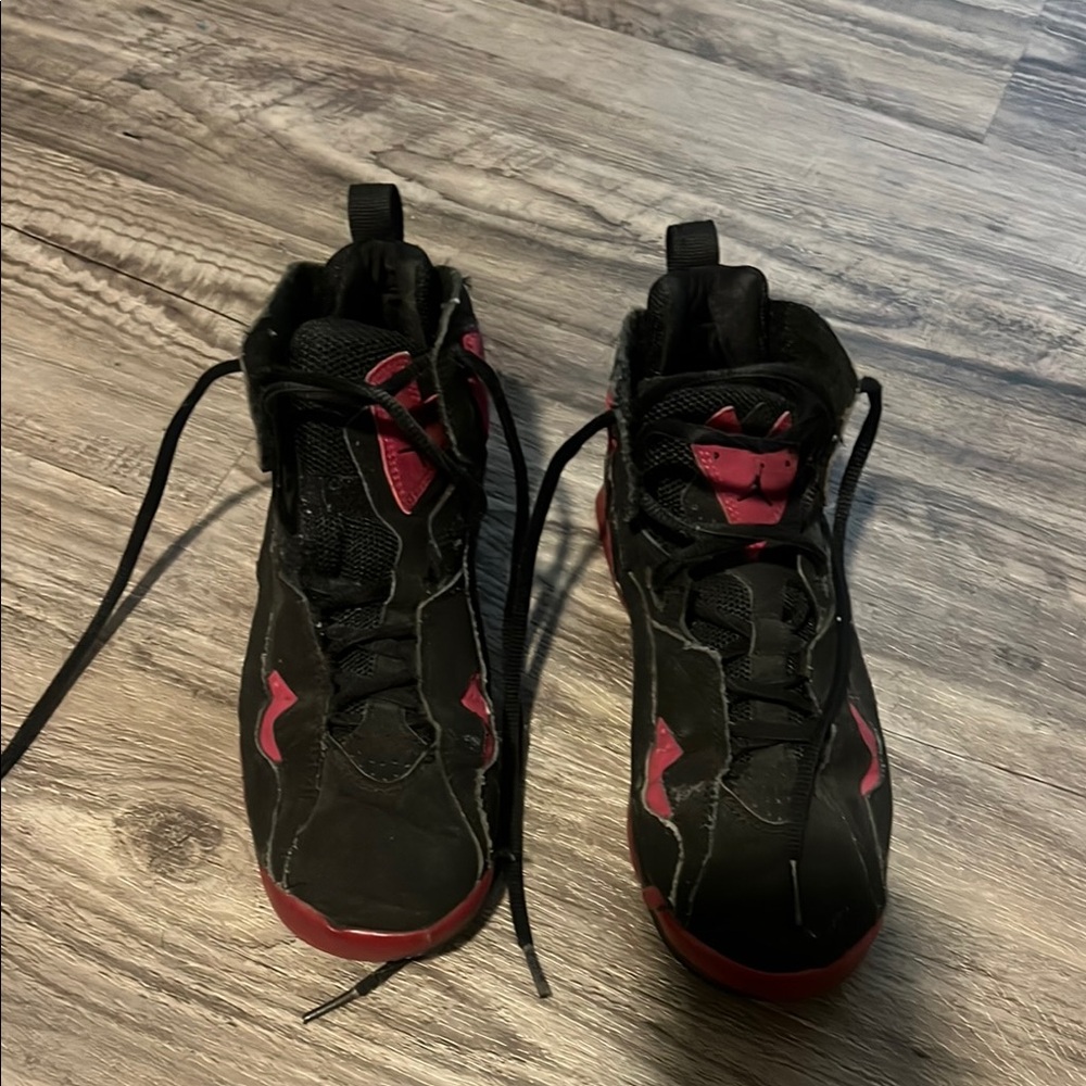 Jordan Black and Red High-Top Sneakers